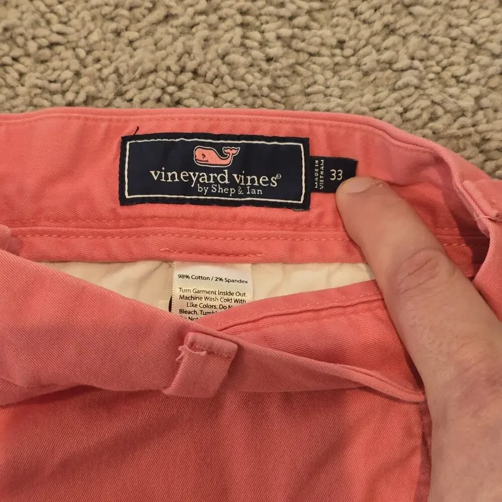 Vineyard Vines‎ Breaker Shorts Mens 33 Salmon Pink Golf Activewear Chino